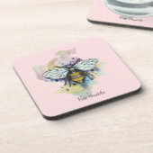 Niedlicher Untersetzer von Bienen und Regenbogen (Linke Seite)