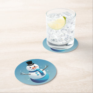 Niedlicher Untersetzer von Frosty Snowman Illustra