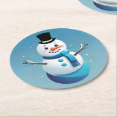 Niedlicher Untersetzer von Frosty Snowman Illustra (Angewinkelt)