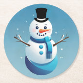 Niedlicher Untersetzer von Frosty Snowman Illustra (Vorderseite)
