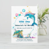 Niedlicher Unterwassergeburt Einladung (Stehend Vorderseite)