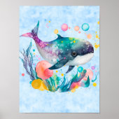 Niedlicher Unterwasserwal Poster (Vorne)