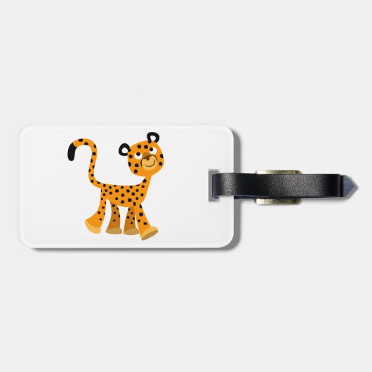 Niedlicher unverschämter Cartoon Cheetah Gepäckmar Gepäckanhänger (Rückseite horizontal)