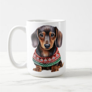 NIEDLICHER URLAUB CHRISTMAS DACKEL PUPPY HUND KAFFEETASSE