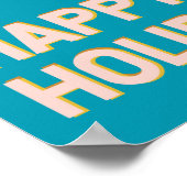 Niedlicher Urlaub Einfache Typografie Rosa und Bla Poster (Ecke)