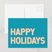 Niedlicher Urlaub Einfache Typografie Rosa und Bla Postkarte (Vorne/Hinten)