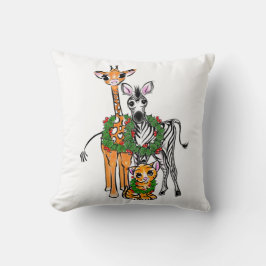 Niedlicher Urlaub Giraffe Zebra Tiger Wasserfarbe Kissen