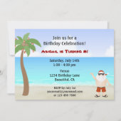 Niedlicher Urlaub in Santa Beach Einladung zum Geb (Rückseite)