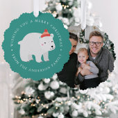 Niedlicher Urlaub mit dem Foto "Polar Bear" Ornament Karte