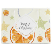 Niedlicher Urlaub Orange und Sterne auf Beige Große Geschenktüte (Vorderseite)