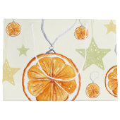 Niedlicher Urlaub Orange und Sterne auf Beige Große Geschenktüte (Rückseite)