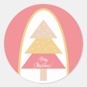 Niedlicher Urlaub Rosa Baum Runder Aufkleber (Vorderseite)