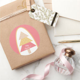 Niedlicher Urlaub Rosa Baum Runder Aufkleber