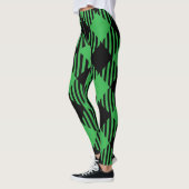 Niedlicher Urlaub Schwarz, Grün Kariert Tartan Wei Leggings (Links)