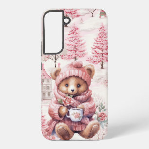 NIEDLICHER URLAUB WINTER PINK-TEDDY-BAR SAMSUNG GALAXY HÜLLE