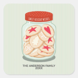 Niedlicher Urlaub wünscht Weihnachten Quadratischer Aufkleber