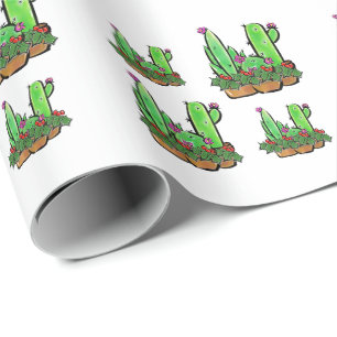 Niedlicher Urlaub Xmas Cactus cacti succuli Geschenkpapier