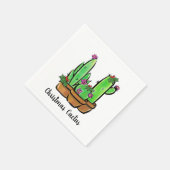 Niedlicher Urlaub Xmas Cactus cacti succuli Serviette (Ecke)