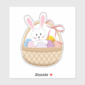 Niedlicher Urlaubskorb Ostern mit Eiern & Bunny Aufkleber (Blatt)