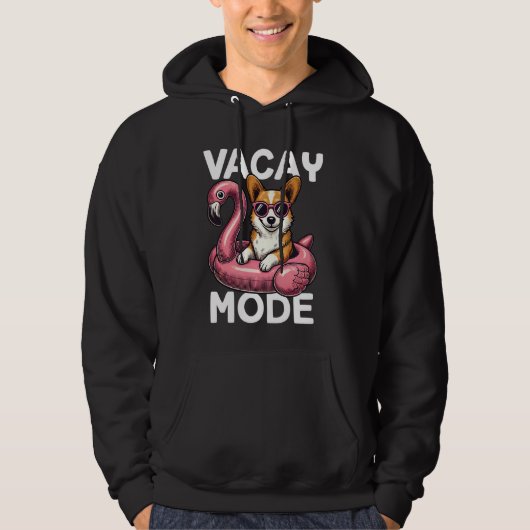 Niedlicher Vacay-Modus Corgi Dog Mama Sommerurlaub Hoodie (Vorderseite)