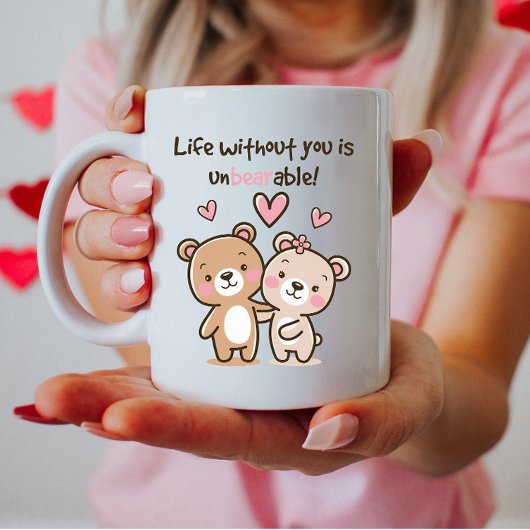 Niedlicher Valentinbär, Funny Valentine Couple Kaffeetasse