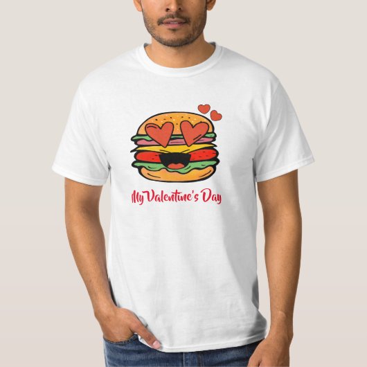 Niedlicher Valentinburger T-Shirt (Vorderseite)