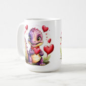 Niedlicher Valentindrache Adorable Lovethemed Drac Kaffeetasse (Vorderseite Links)