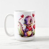 Niedlicher Valentindrache Adorable Lovethemed Drac Kaffeetasse (Links)