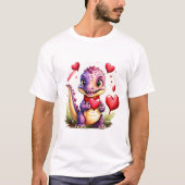 Niedlicher Valentindrache Adorable Lovethemed Drac T-Shirt (Vorderseite)