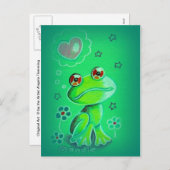 Niedlicher Valentine-Liebe Frosch Feiertagspostkarte (Vorne/Hinten)
