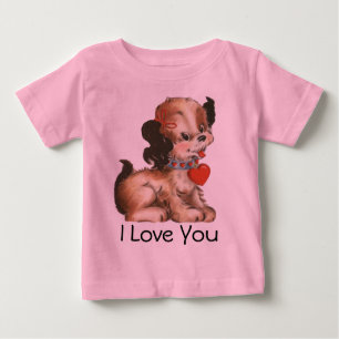 Niedlicher Valentine-Welpen-T - Shirt für Baby