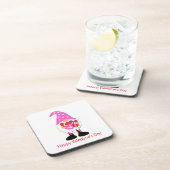 Niedlicher Valentiner Gnome Hard Plastic Untersetz Getränkeuntersetzer (Rechte Seite)