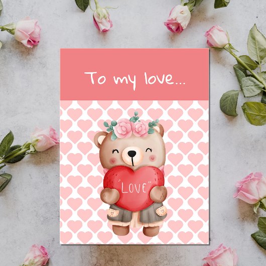 Niedlicher Valentiner Teddybär, der Liebe Herz sen Postkarte