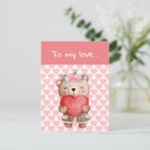 Niedlicher Valentiner Teddybär, der Liebe Herz sen Postkarte (Stehend Vorderseite)