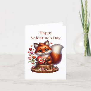 Niedlicher Valentinfox-Zusatz Feiertagskarte