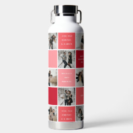 Niedlicher Valentinstag 10 Foto Grid Trinkflasche