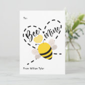 Niedlicher Valentinstag Bienenbergwerk Feiertagskarte (Stehend Vorderseite)