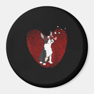 Niedlicher Valentinstag Boston Terrier Graphic Hea Magnet
