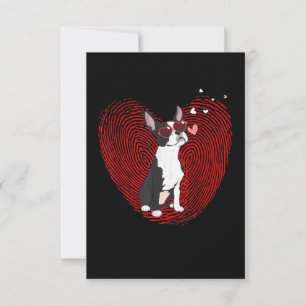 Niedlicher Valentinstag Boston Terrier Graphic Hea RSVP Karte