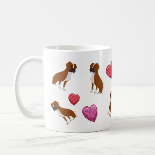 Niedlicher Valentinstag Boxer Lover Geschenk Kaffeetasse (Links)