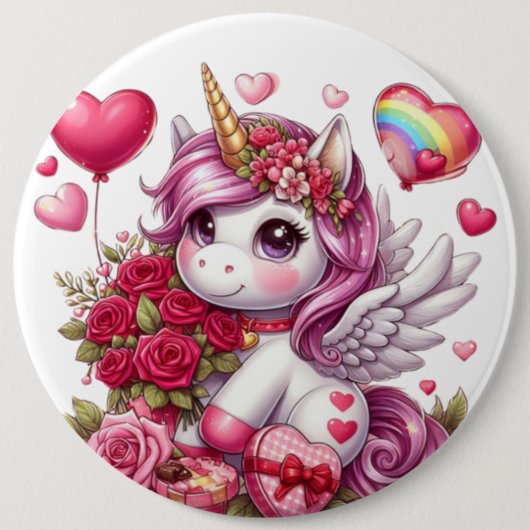 Niedlicher Valentinstag Button (Vorderseite)
