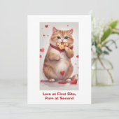 Niedlicher Valentinstag-Cartoon Feiertagskarte (Stehend Vorderseite)