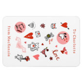 Niedlicher Valentinstag Cat Cartoon Magnet (Horizontal)
