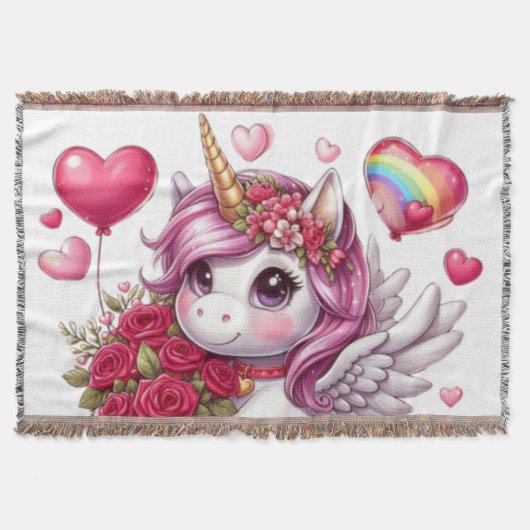 Niedlicher Valentinstag Decke (Vorderseite)