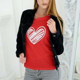 Niedlicher Valentinstag der  Modernen Herz-Weißes  T-Shirt