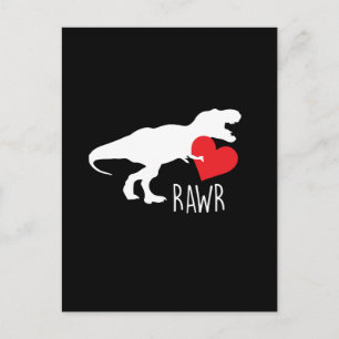 Niedlicher Valentinstag des Harzen T-Rex Postkarte