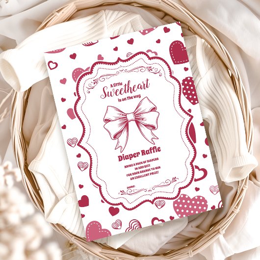 Niedlicher Valentinstag Diapper Raffle Begleitkarte