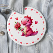Niedlicher Valentinstag-Dinosaurier Button (Beispiel)