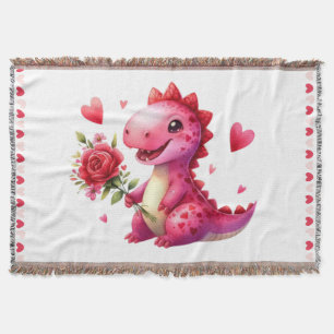 Niedlicher Valentinstag-Dinosaurier Decke