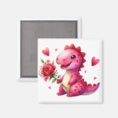 Niedlicher Valentinstag-Dinosaurier Magnet (Vorderseite/Rückseite)